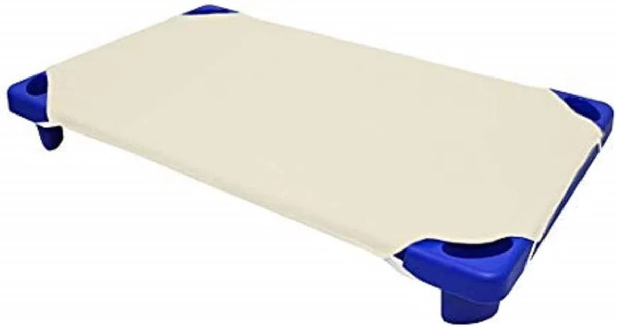 Spannbettlaken für Kleinkinderbett, Vorschule, Mattegröße 4, elastische Schlaufen, 100 % Baumwolle, weiche Babypflege-Bettlaken, 6 Stück, elfenbeinfarben (55 cm B x 132 cm L)