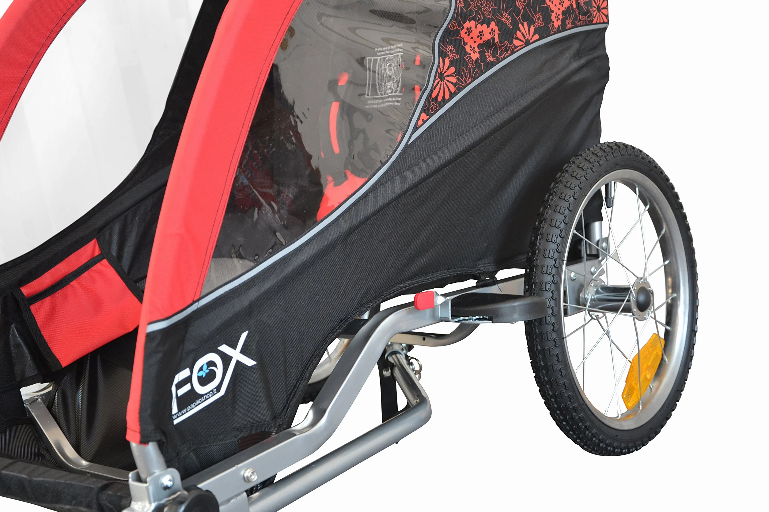 PAPILIOSHOP Fox – Klappbarer Kinderwagen und Fahrradanhänger, 2-in-1 Jogger für 1 Kind, Leicht und Stabil, Ideal als Kinderanhänger
