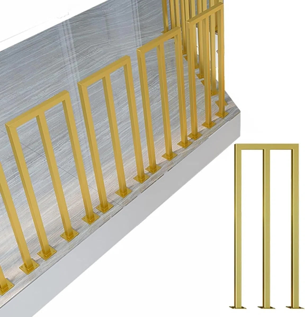 Treppenschutzgitter aus Aluminium, M-Form für Treppen- und Treppenumbauungen, 2 Stück (35 cm), Treppenschutzgeländer für verbesserten Schutz zu Hause