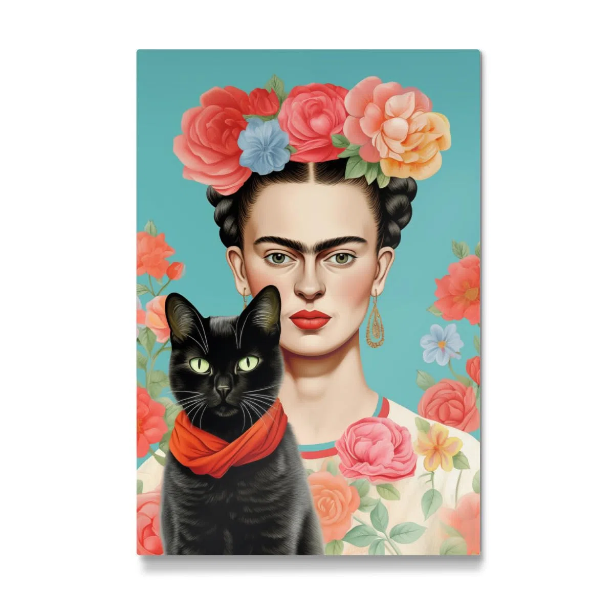 artboxONE Galerie-Print 120x80 cm Fridas Katzenliebe hochwertiges Acrylglas auf Alu-Dibond Bild - Wandbild von Carina