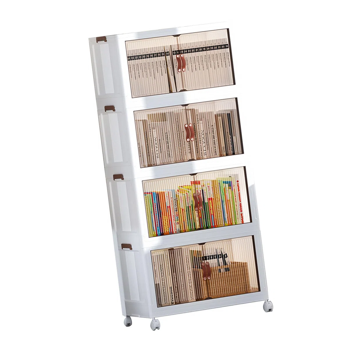 Multifunktionaler Zusammenklappbarer Aufbewahrungsschrank für, Snack-Organizer für Schlafzimmer, Kunststoff-Baby-Garderobe (4 Schichten)
