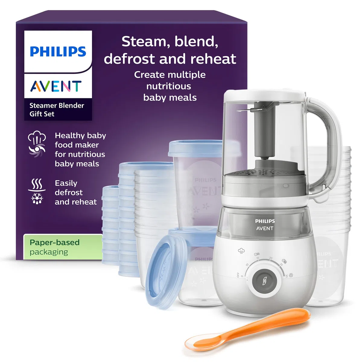 Philips Avent 4-in-1-Babynahrungszubereiter Dampfgarer Mixer SCF883/20