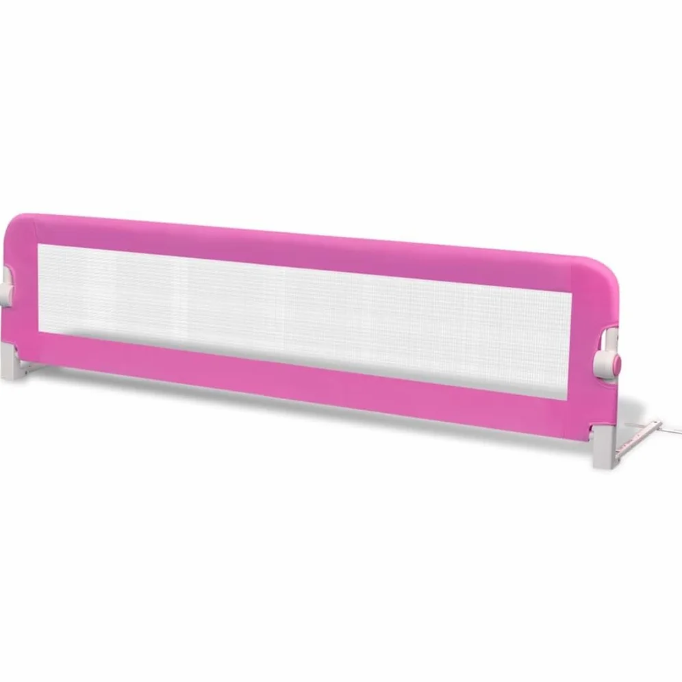 Bettschutzgitter 2er Set für Kleinkinder, klappbarer Rausfallschutz für Kinderbett, Rosa, 150 x 42 cm, Sicherer Bettgitter für Kinder von 18 Monaten bis 5 Jahren