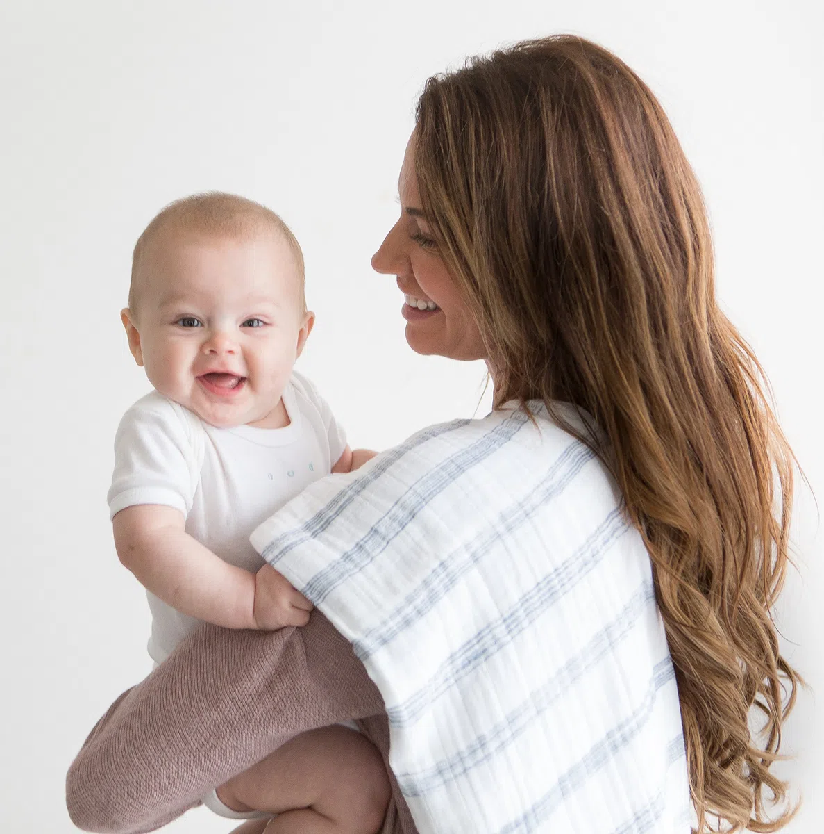 Amazing Baby Swaddle Studio Milestone Musselin-Decken 3er Set Thrive in the USA, Amerikanische Flagge, Denim