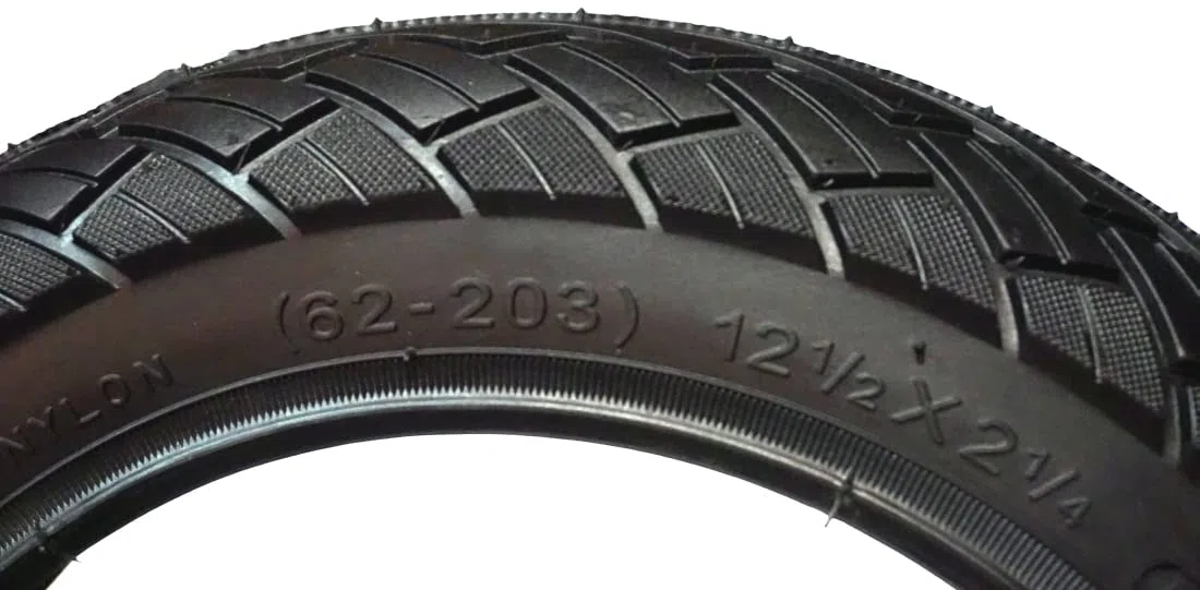 4X Set 12" Reifen 62-203 = 12 1/2 x 2 1/4 CBK-MS® + Schlauch mit 45° Winkel Autoventil Fahrrad Anhänger Kinderwagen Roller Dreirad