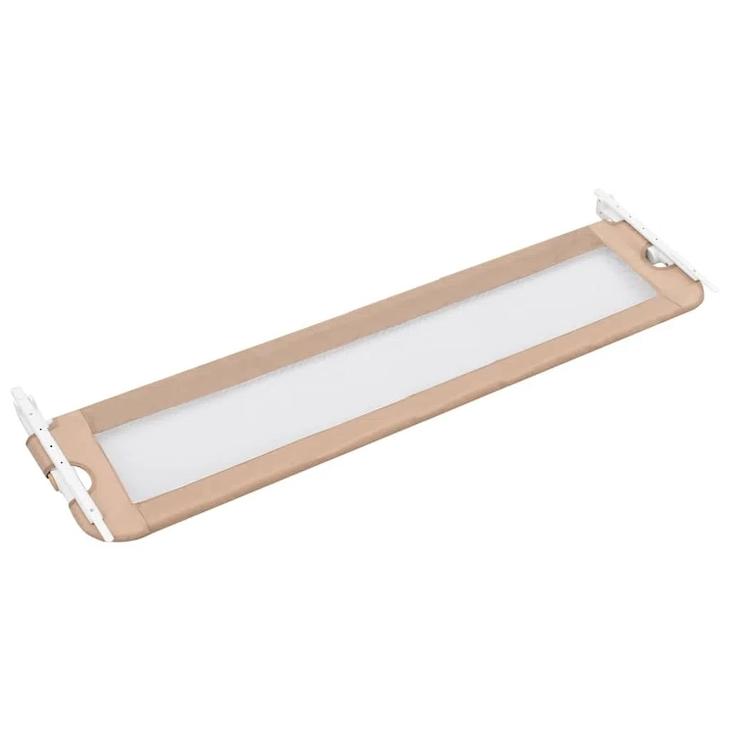 Kleinkind-Bettschutzgitter Taupe 180x42 cm aus Polyester mit klappbarem, atmungsaktivem Schutzgitter, höhenverstellbar und leicht für Kinderbett, Elternbett, Boxspringbett und Reisebett