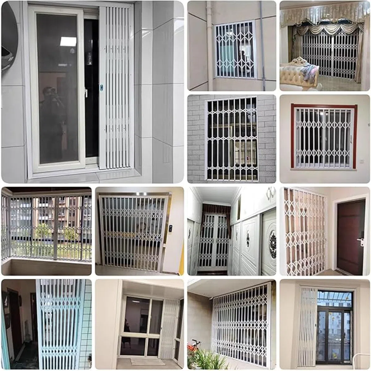 Securi Türstopper aus Aluminium mit Schloss, faltbares Schiebetor, für den Außenbereich, Zuhause, sicher und kindersicher und tragbares sicheres Gerät