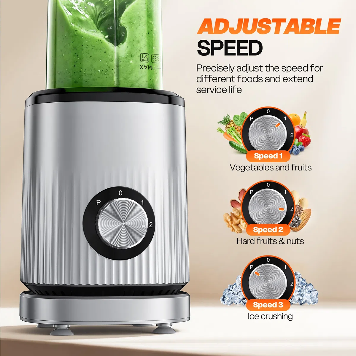 Turelar Mixer für Smoothies, tragbarer persönlicher Mixer für Shakes und Smoothies für die Küche mit 630 ml tragbaren Bechern und zusätzlichem Deckel, Smoothie-Maker Mixer für Säfte, Babynahrung