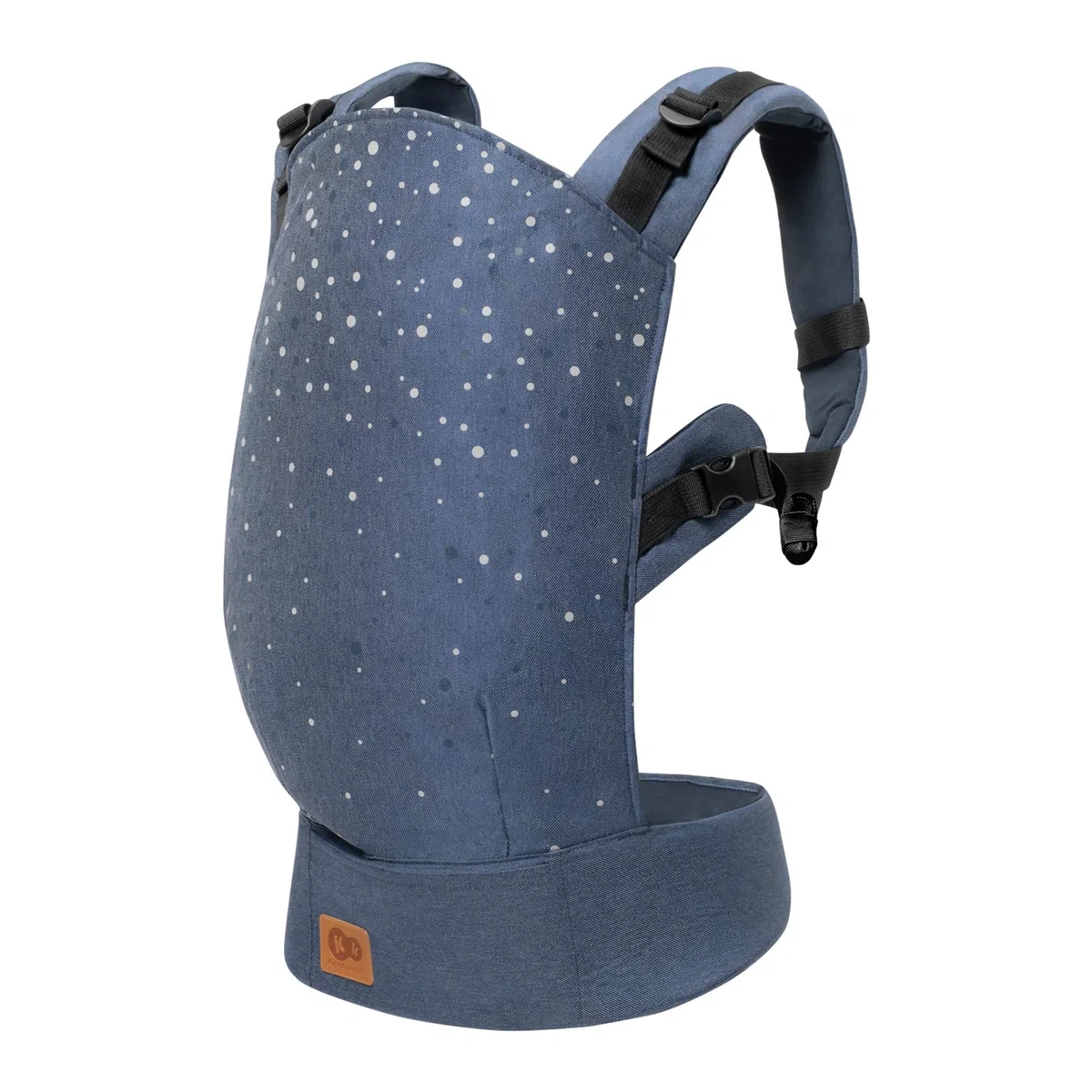 Kinderkraft Babytrage NINO CONFETTI, Rückentrage, Bauchtrage für Säuglinge und Kleinkinder, Baby Carrier, Kindertrage, Ergonomisch, aus Baumwolle, ab 3 Monate bis 20 kg, Blau