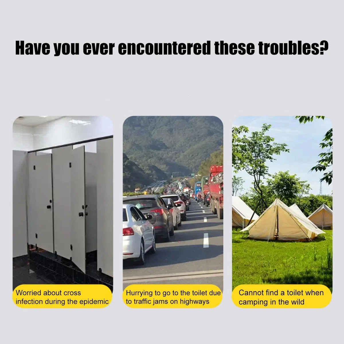 Tragbares Reise-Töpfchen WC Faltbare Kompakte Schwerlast-Toilette mit | Tragbare Ergonomische Toilette für Camping Wandern Reise Auto LKW Boot