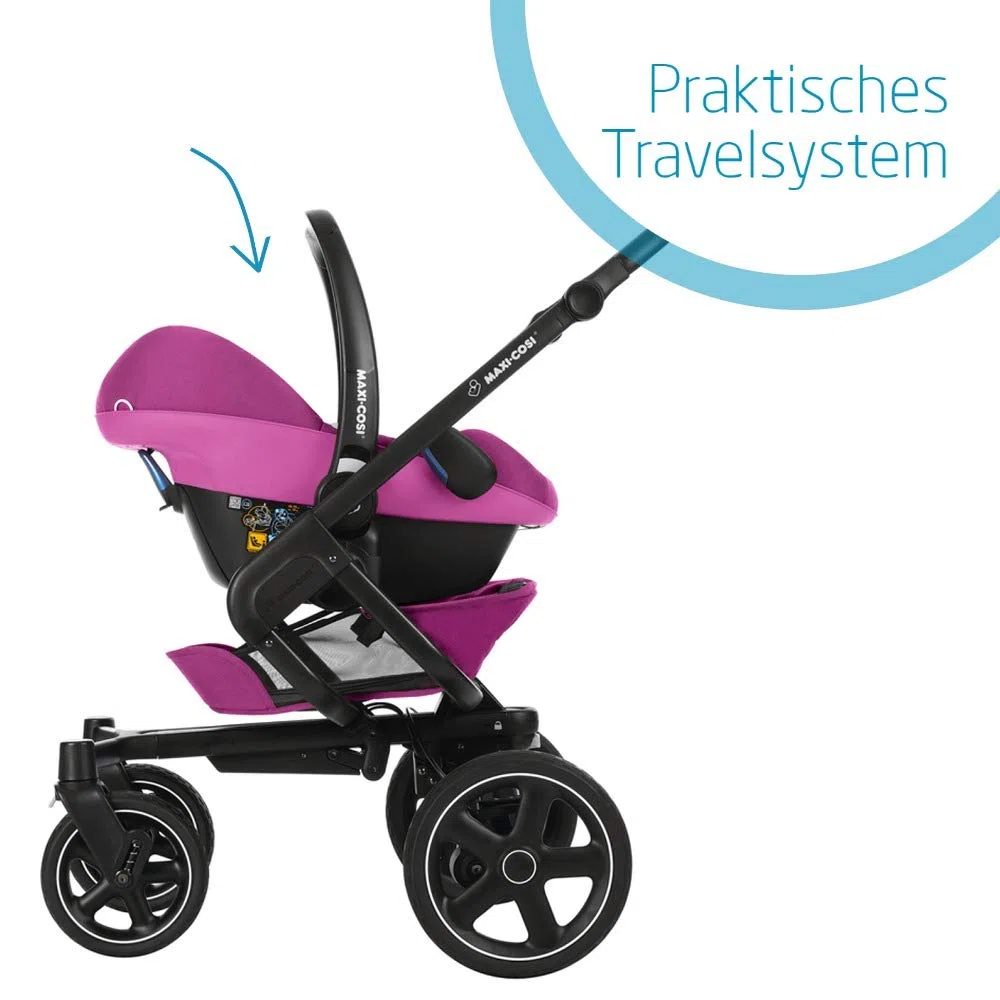 Maxi-Cosi Pebble Plus i-Size Babyschale, Gruppe 0+ Autositz für Babys, inkl. Sitzverkleinerer, nutzbar ab der Geburt bis ca. 12 Monate (0-13 kg / 45-75 cm), Frequency Pink, pink