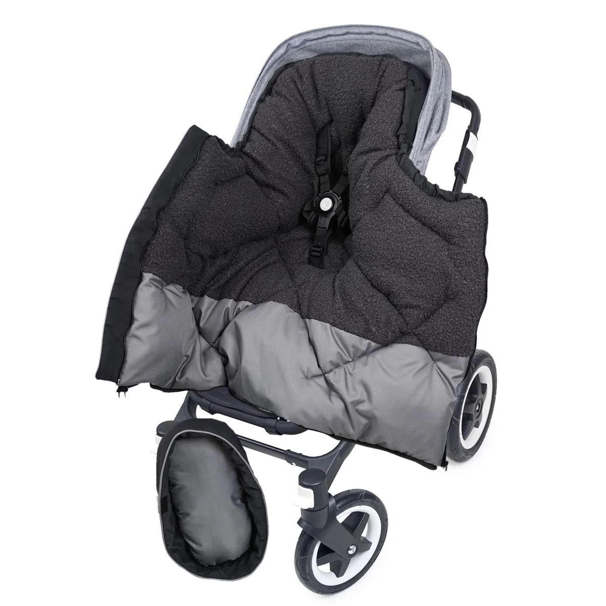 JENS Winter-Fußsack, 100cm | Universal für Kinderwagen & Buggy, Fußteil komplett abnehmbar, Mumienform, atmungsaktiv