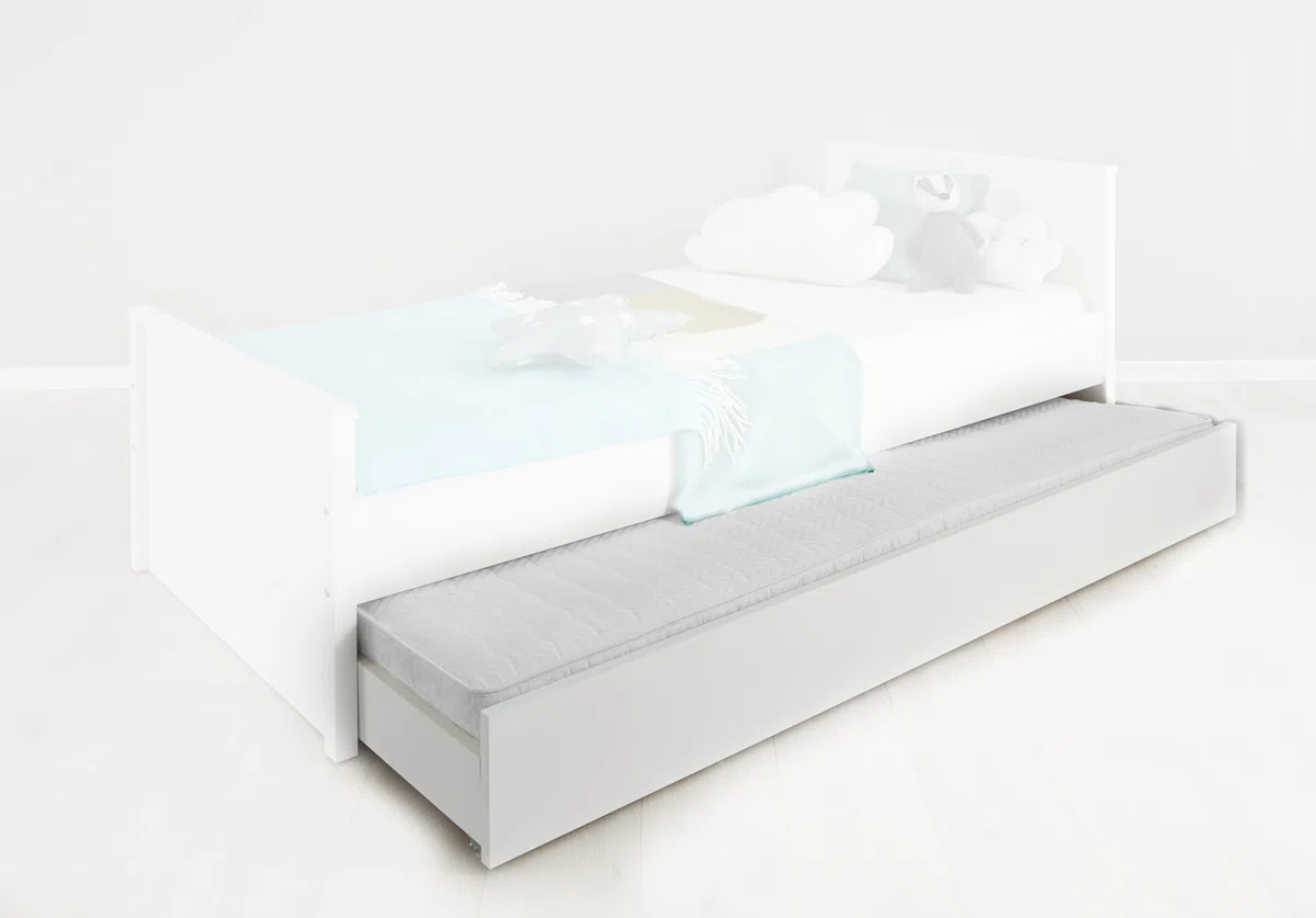 trendteam smart living - Ole - Unterbettkommode - Weiß - Bettkasten für Betten - (BxHxT) 199 x 21 x 95 cm - viel Stauraum