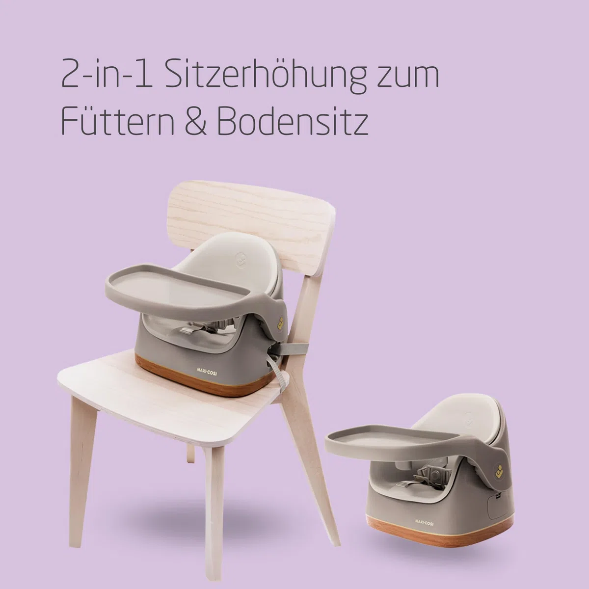 Maxi-Cosi Jay 2-in-1 Sitzerhöhung Stuhl Kind 6 Monate - 3 Jahre 9-15 kg Baby Sitzhilfe Verstellbares Tablett Elegance Beige