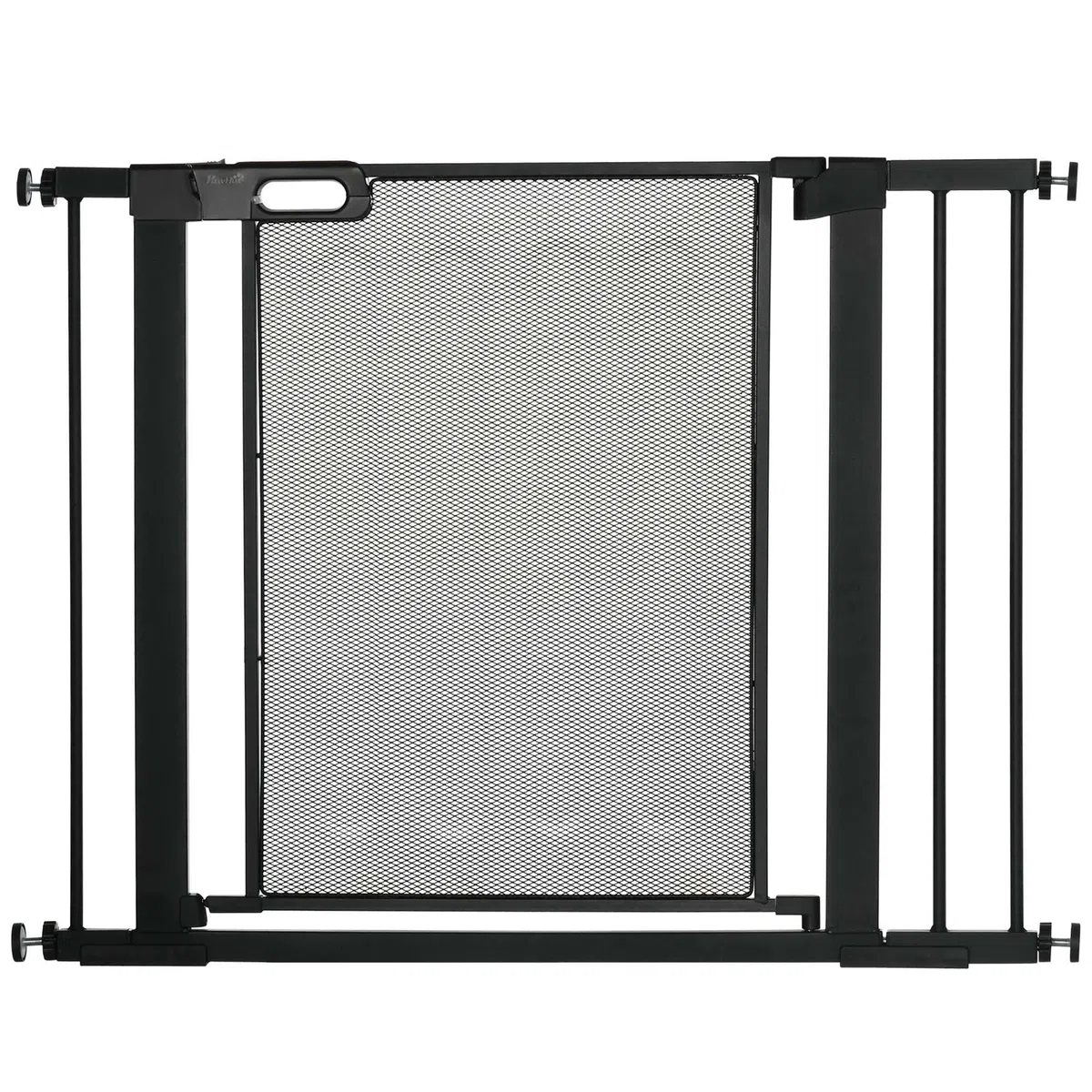 PawHut Türschutzgitter Türgitter ohne Bohren für Breiten 75-103 cm Schwarz | Treppenschutzgitter, Treppengitter, Stahl