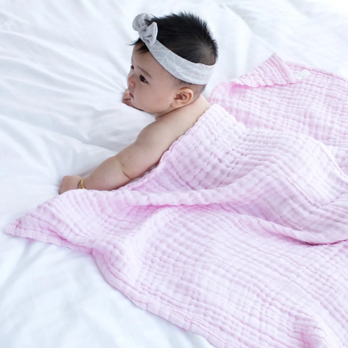 3 Stück Babydecke aus Baumwolle Puckdecke für Drinnen und Draußen Leicht und Komfortabel für Babys