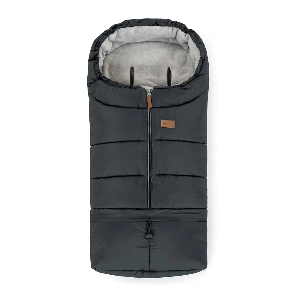Petite&Mars Fußsack für Kinderwagen JIBOT * Winterfußsack für Kinderwagen, Buggy und Autositz * Warrm * Wasserdicht * Winddicht * mit vertikale Gurtschlitze (Charcoal Grey)