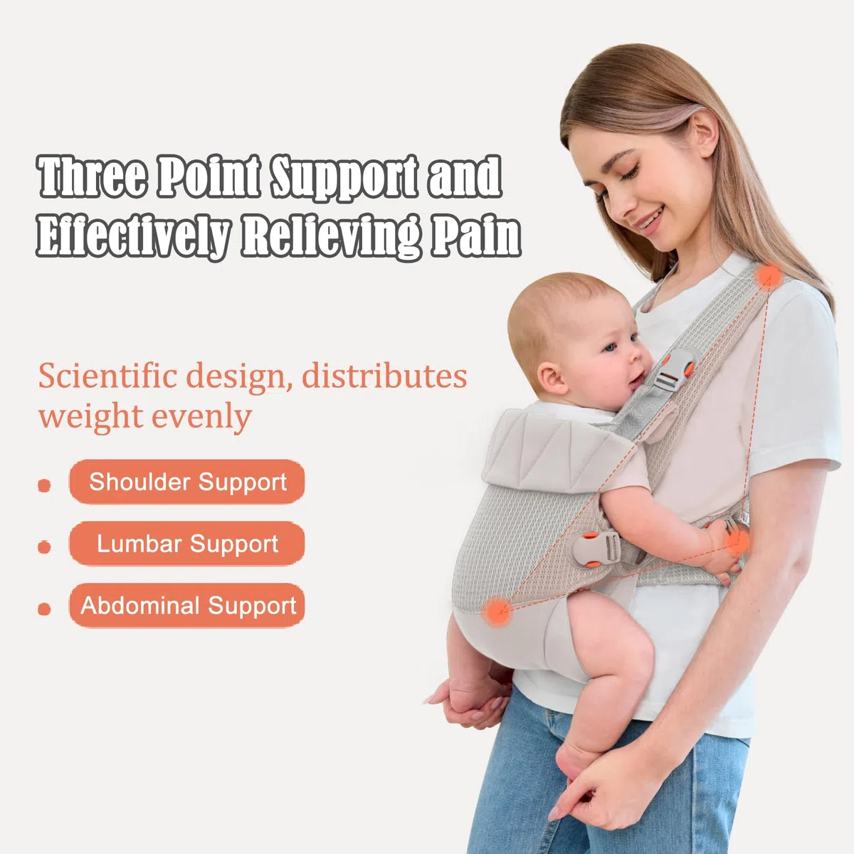 IULONEE Babytrage für Neugeborene Ergonomic Baby Carrier Tragbar Babytrage Vorne nach hinten tragen Babyhalter Trage für Babys Kleinkinder Grau