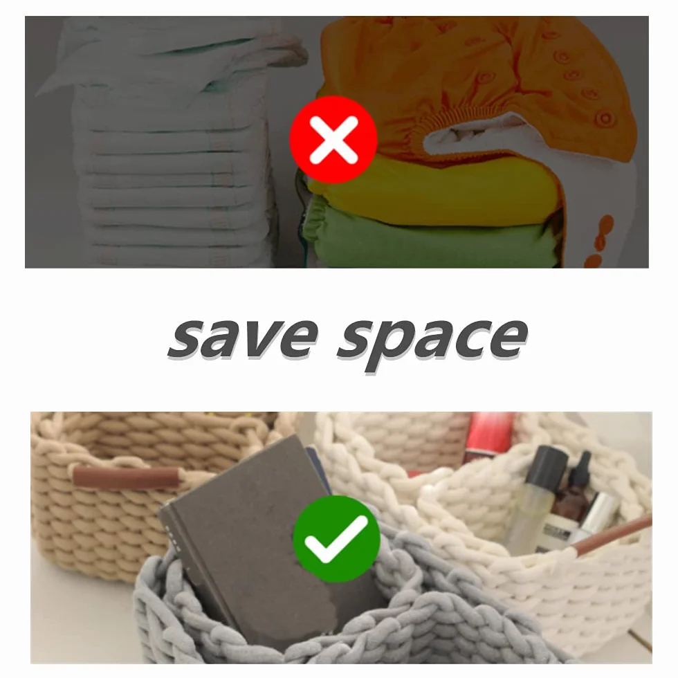 Icegrey Aufbewahrungskorb Baumwolle Strickkorb Dekorative NatüRliche Rechteck Wasserdichter Aufbewahrungsboxen Organisatoren für Babyzimmer, Schlafzimmer, Wohnzimmer Khaki 3er Pack