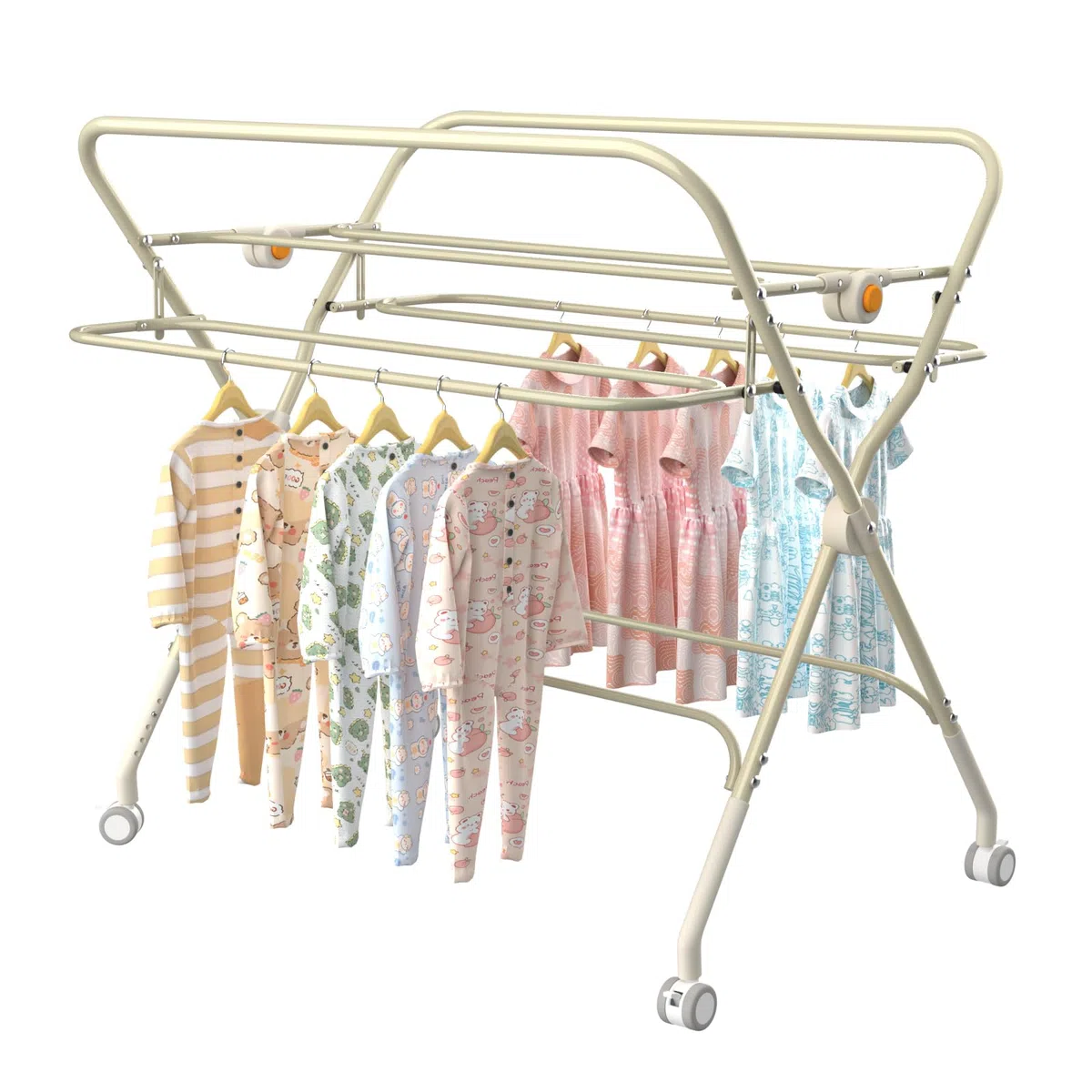 Mobiler Wickeltisch, Wickelkommode, faltbar, mit Aufbewahrungskorb, Wickeltisch für Neugeborene und Kleinkinder, 5 verstellbare Höhen, Höhe 62 – 90 cm, Rosa