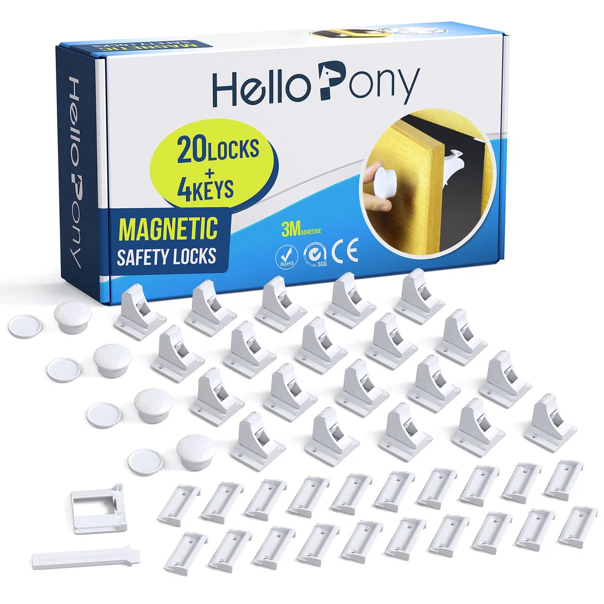Verbesserte magnetische Schrankschlösser, Babysicherung, magnetische Sicherheitsschlösser (20locks+4keys)