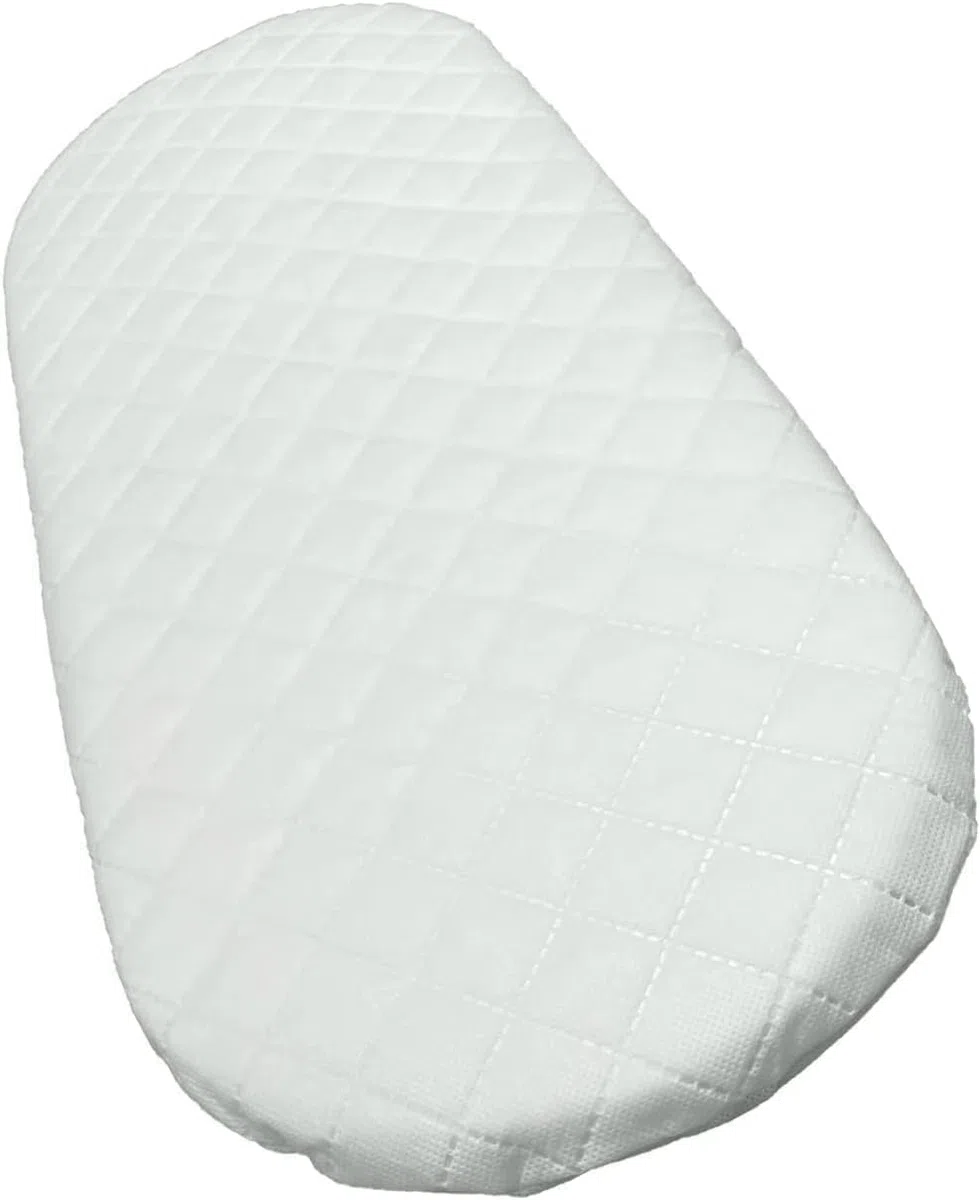 Baby-Matratze, Schaumstoff, Oval, Gesteppt, Weiß, Plüsch, 75 x 32 cm