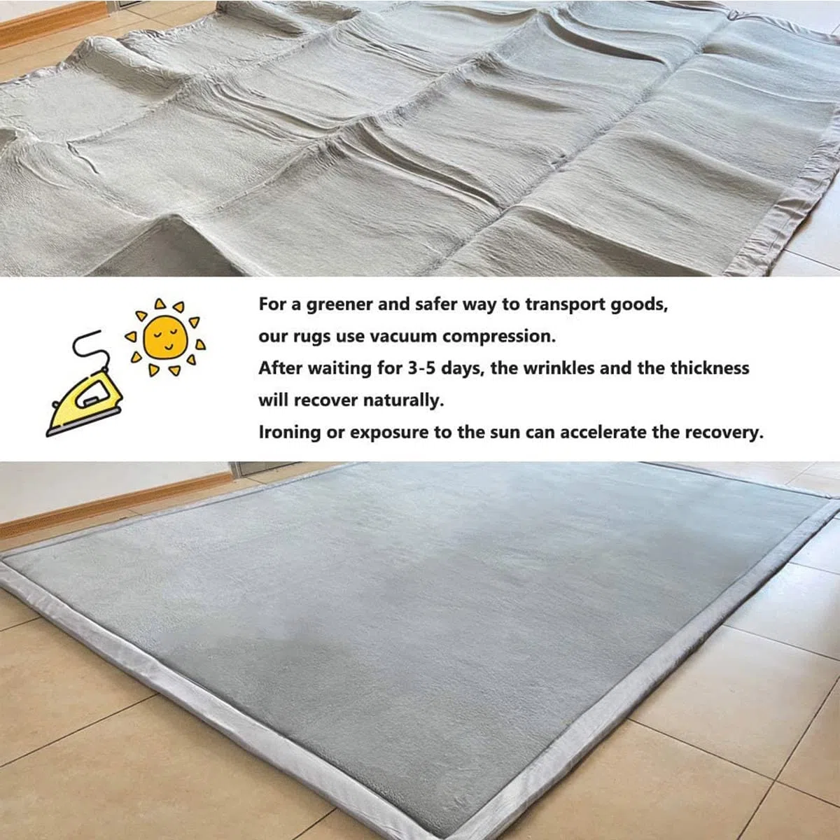 GGoty Großer Teppich, Korallensamt, Baby-Spielmatte, dick, für Kinder, Arbeitszimmer, Küche, Kinderzimmer, Krabbelmatte für Babys, rutschfeste Yogamatte (120 x 150 x 2 cm, Khaki)