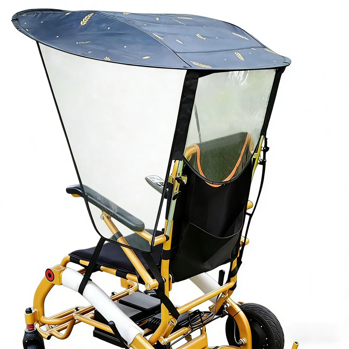 Universal Stuhl Baldachin Regenschirm - Faltbarer Sonnenschutz für Rollstühle und Roller, einfache 3-stufige Einrichtung, langlebiges Material mit Anti-Cracking-Technologie