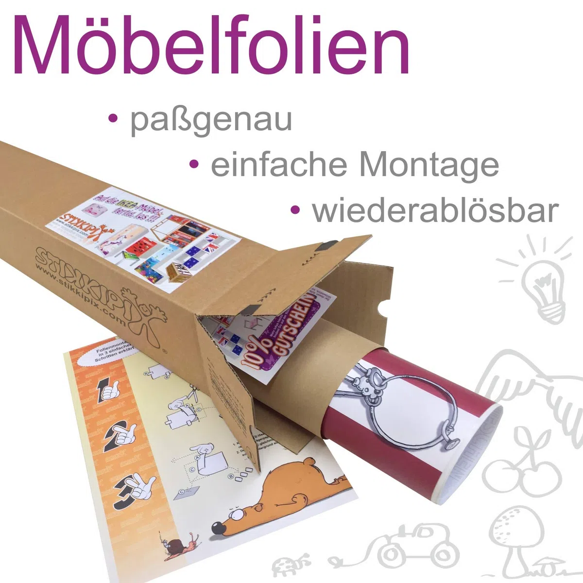 Stikkipix kompatibel für die Kinderzimmer Banktruhe STUVA von IKEA (90 x 50 cm) | Mondlandschaft Möbelfolie | BTD02 | Möbelaufkleber | Möbel Nicht Inklusive