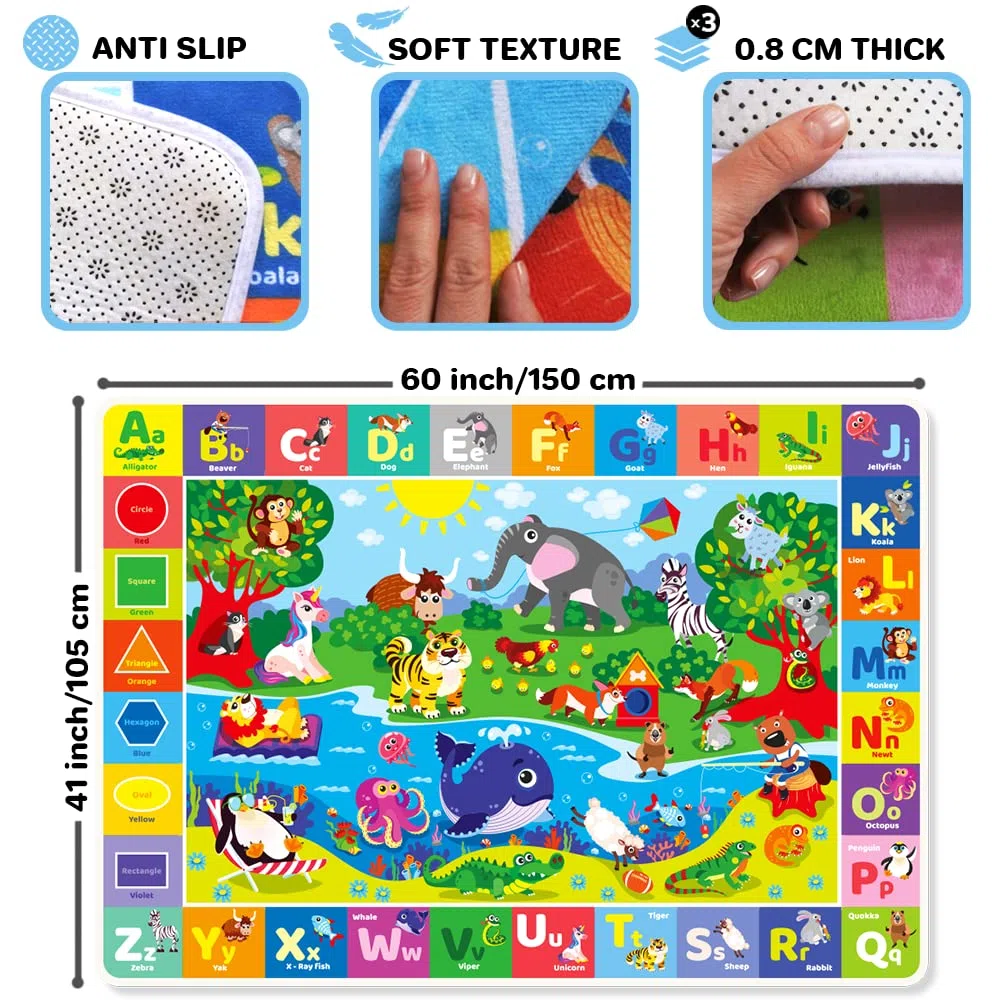 QUOKKA Spielmatte Baby - Spielteppich Kinder - ABC Teppich Kinderzimmer Für Junge & Mädchen - Antirutsch Krabbelmatte Baby Faltbar - Kinderzimmer Waschbarer Teppich
