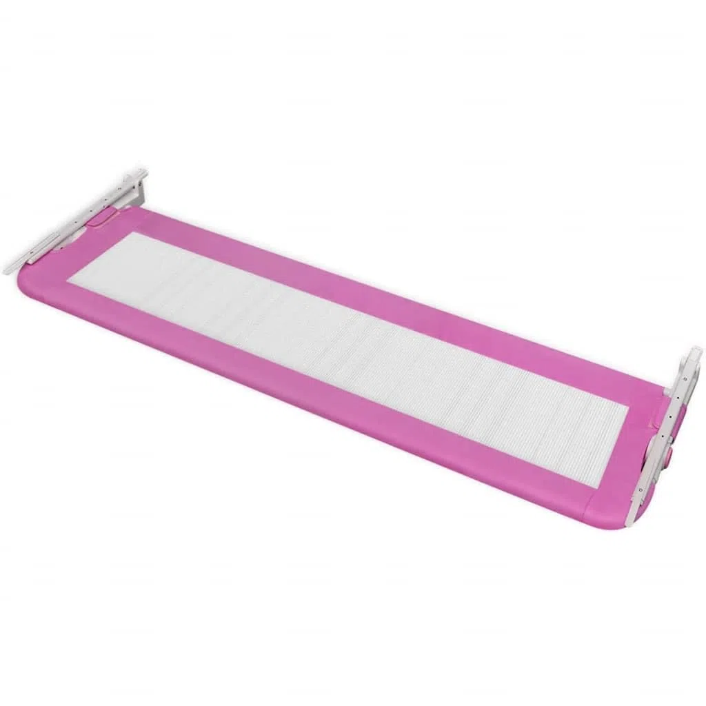 Bettschutzgitter 2er Set für Kleinkinder, klappbarer Rausfallschutz für Kinderbett, Rosa, 150 x 42 cm, Sicherer Bettgitter für Kinder von 18 Monaten bis 5 Jahren
