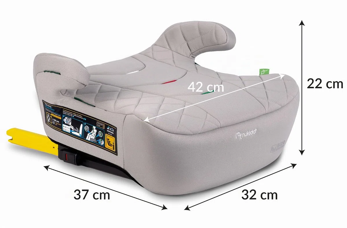 Nukido Sitzerhöhung Auto Kindersitzerhöhung - 22-36 kg - Kindersitz Autositz - i-Size ISOFIX - 125 Bis 150 cm - Beige