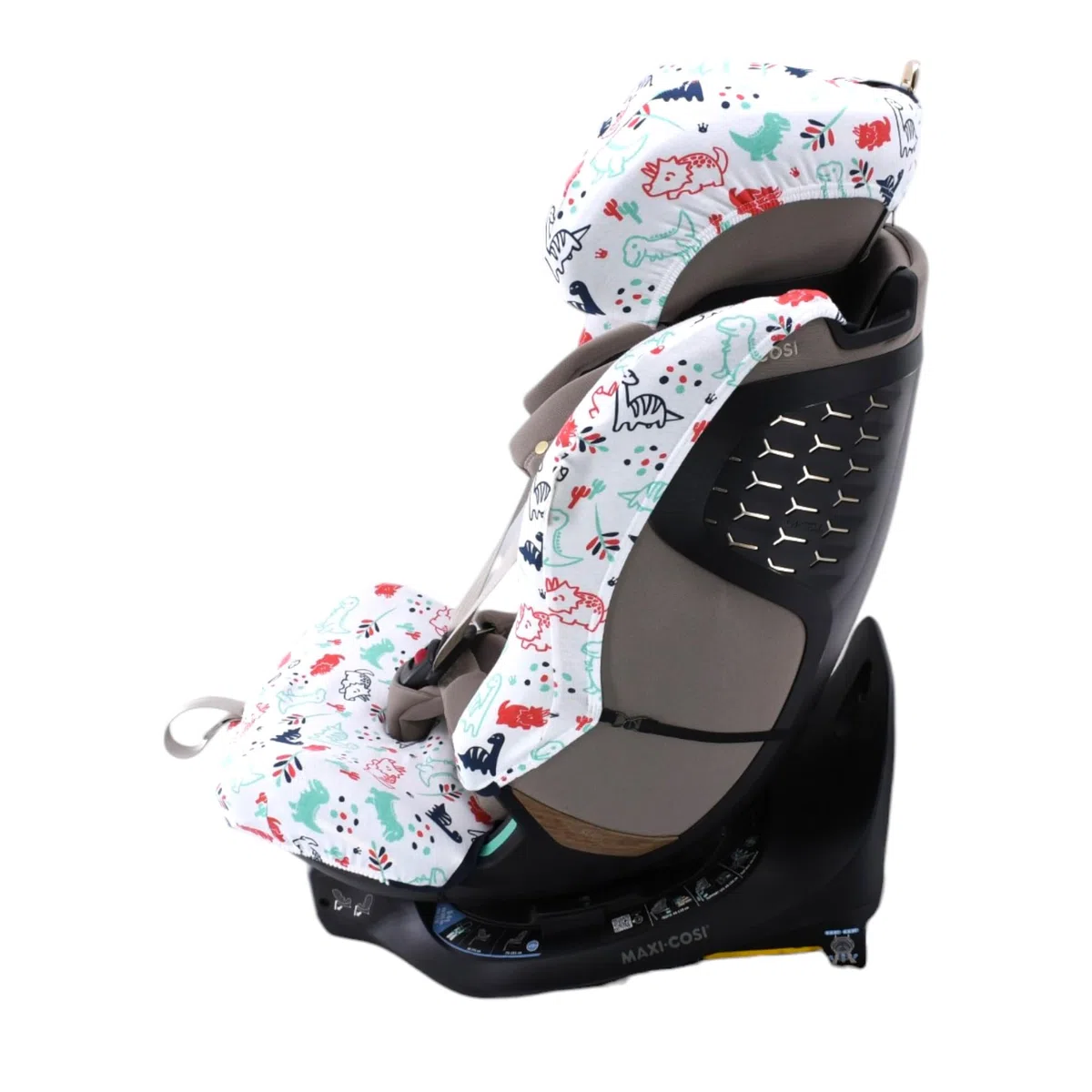 JYOKO Kids Bezug aus Bio-Baumwolle für Maxi-Cosi Emerald 360 Pro | Kompatibel mit Maxi-Cosi Emerald 360 Pro, Bio-Baumwolle, Dino Party, hergestellt in Barcelona.