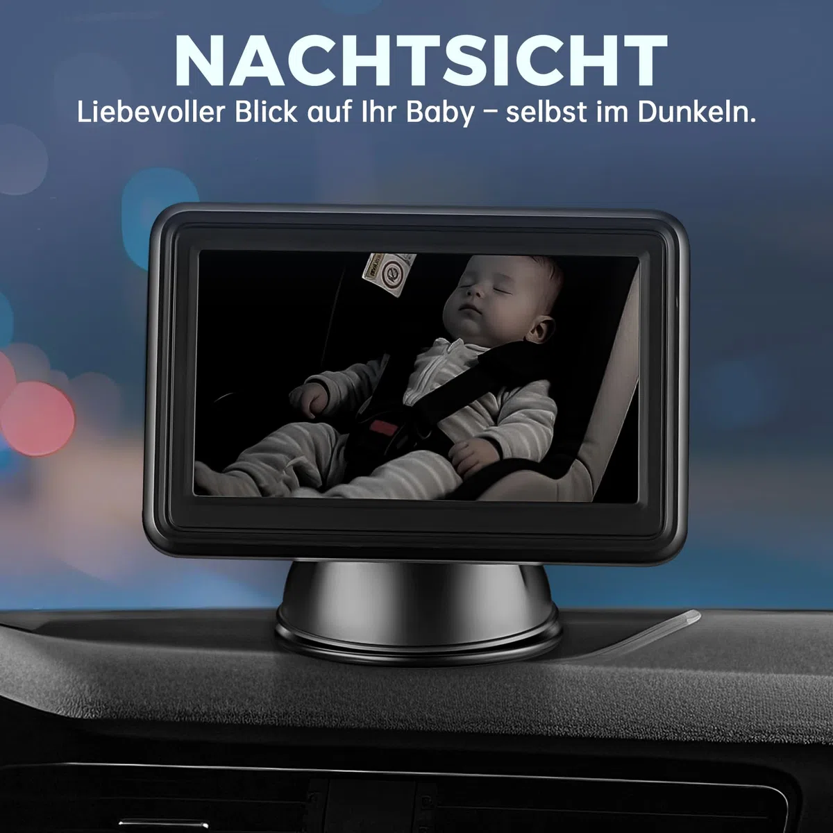 GEARMONSTER Baby Auto Kamera HD 1080P, 4,3'' Rücksitzkamera mit Monitor, 64GB TF Karte, USB Plug-and-Play, Autospiegelkamera Nachtsicht Auto Spiegel Display klare Sicht für den Rücksitz