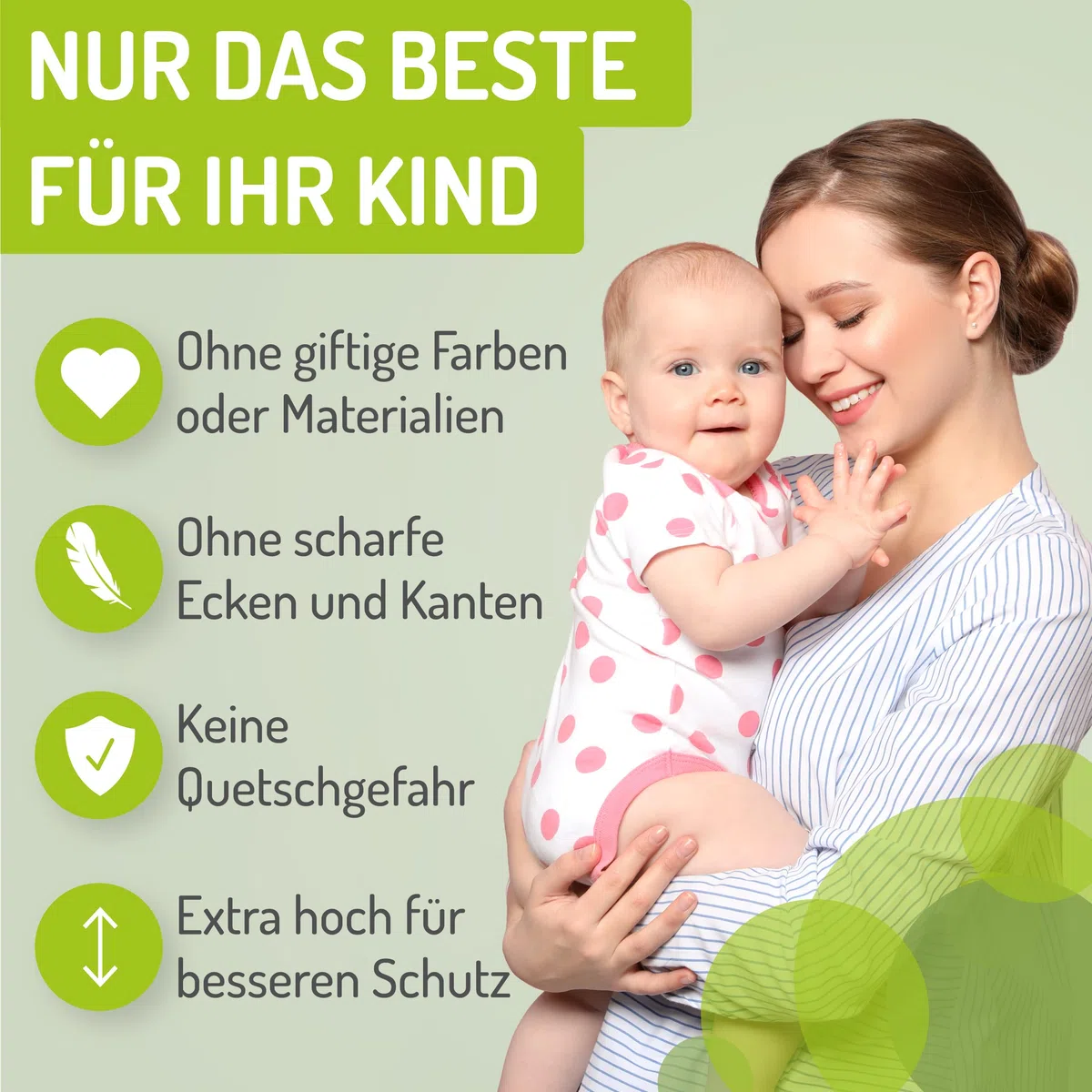 BOMI Kindertreppenschutzgitter aus Buchenholz PEFC geprüft 79-87 cm Ohne Bohren 90° Stop XXL-Tür