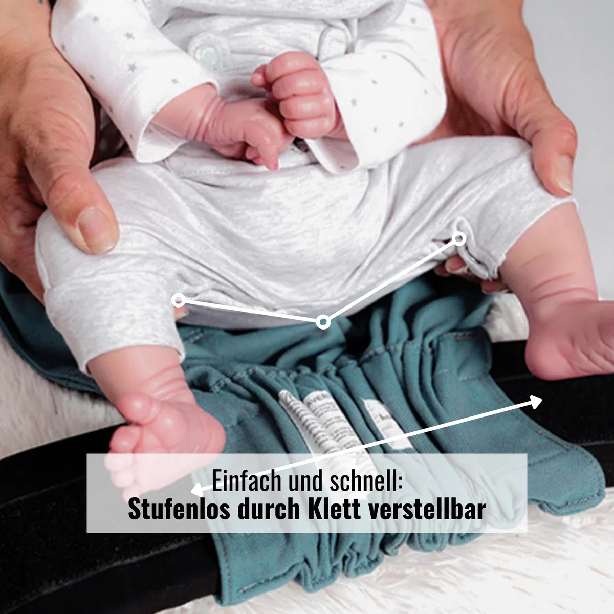 KOKADI Babytrage Flip Just (Babysize) – Ergonomisch, sicher & anpassbar, handgefertigt aus 100% Bio-Baumwolle – Ab Geburt bis 15 kg, einfach anzulegen, ideal für den täglichen Gebrauch – Rosé