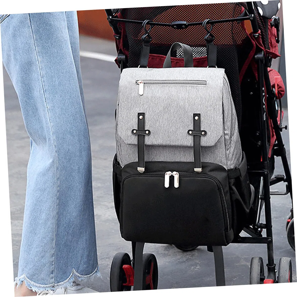 Multifunktions Mutter Kind Rucksack für Reisen, Schwarz | Oxford Stoff, Große Kapazität, Verschleißfest Verarbeitet, für Shopping und Unterwegs