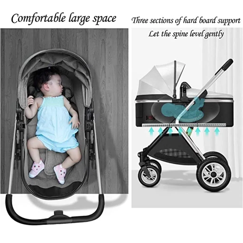 Side by Side Zwillings-Doppelkinderwagen, faltbar, abnehmbar, mit verstellbarer Rückenlehne