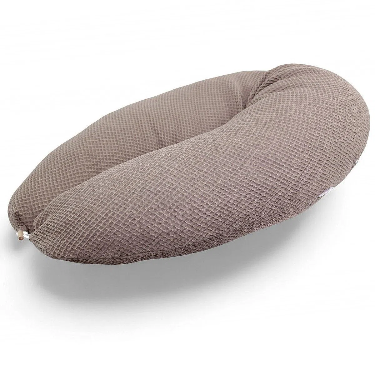 HOBEA-Germany Stillkissen 190 cm x 76 cm XXL Lagerungskissen Schwangerschaftskissen Bio Baumwolle Waffelmuster Taupe