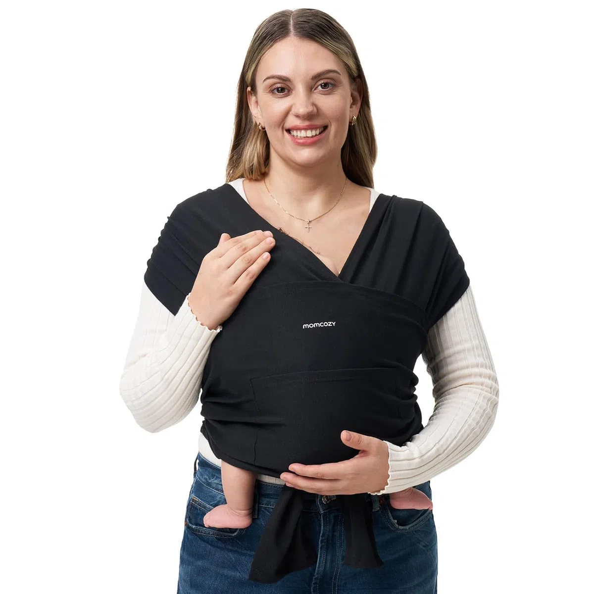 Momcozy Elastisches Tragetuch Baby Neugeborene ab Geburt | Ring Sling Babytragetuch für 3.6-15 kg