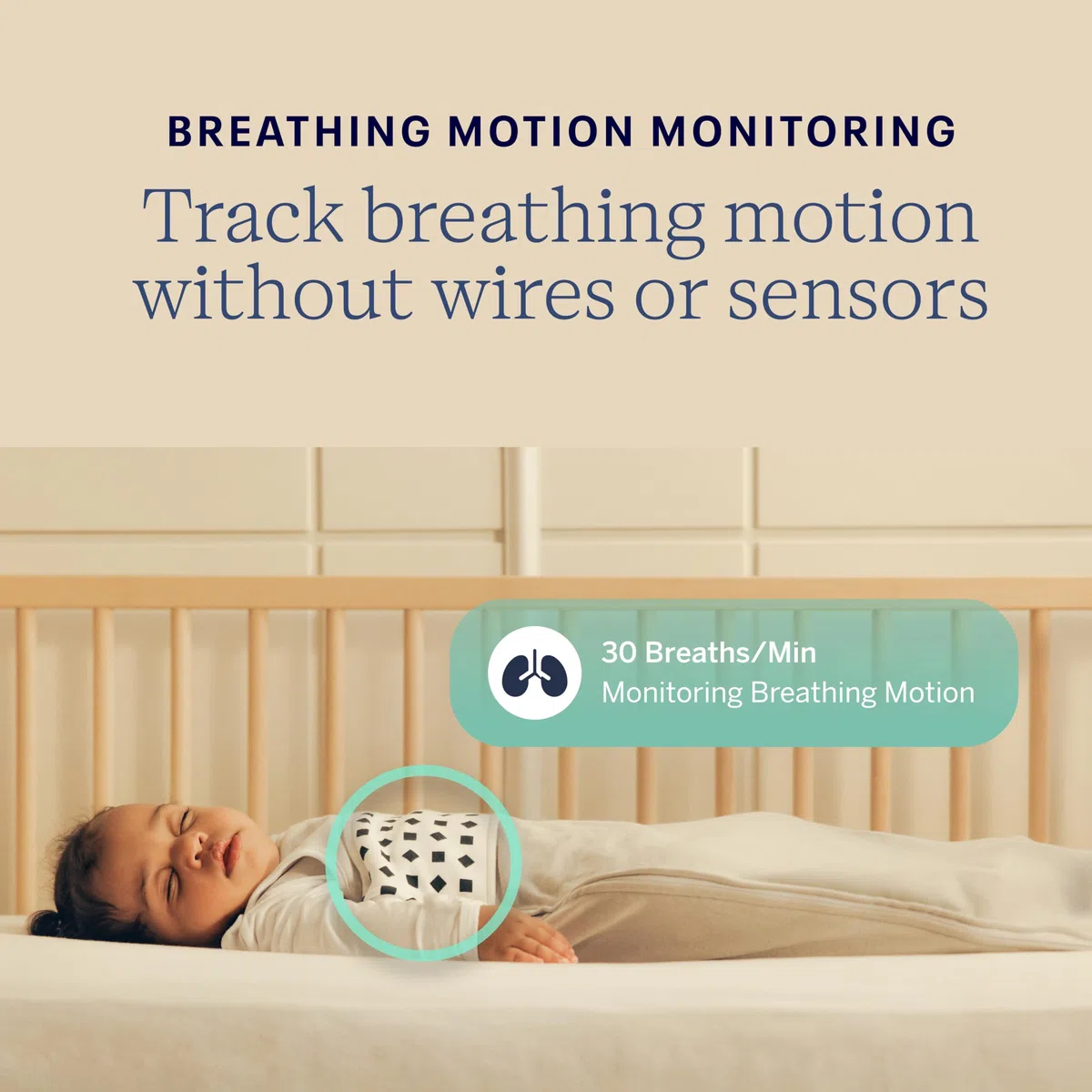 Nanit Pro Babyphone mit Kamera, Bodenständer - Baby Kamera mit 1080p Video & Audio, Schlaftrainer, WLAN, iOS/Android - Weiß