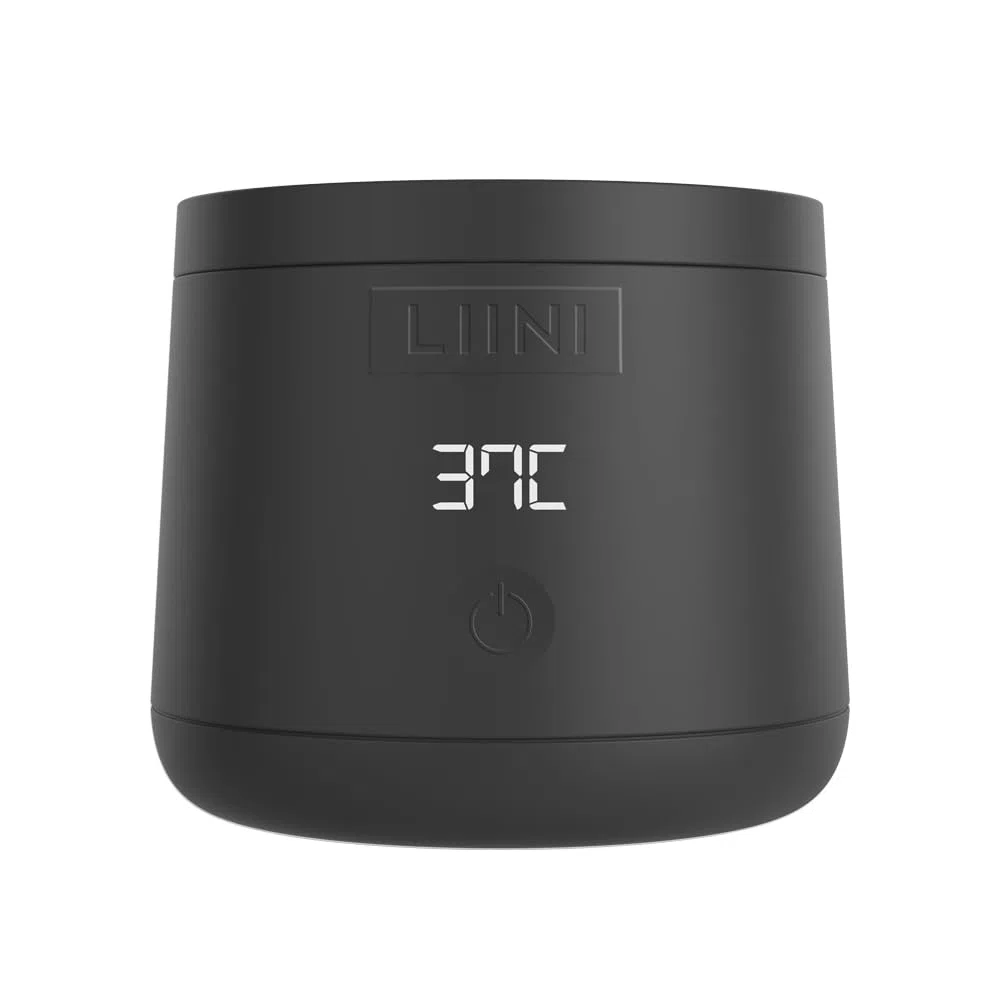 LIINI® 4.0 PRO Flaschenwärmer mit Akku, 75W, schwarz – IP66 staub- & strahlwassergeschützt, 4 Stufen 37/40/45/50°C, Akku 15.000 mAh, unterwegs & zuhause, USB-C Alu-Kabel 150 cm, BPA-frei, CE/RoHS