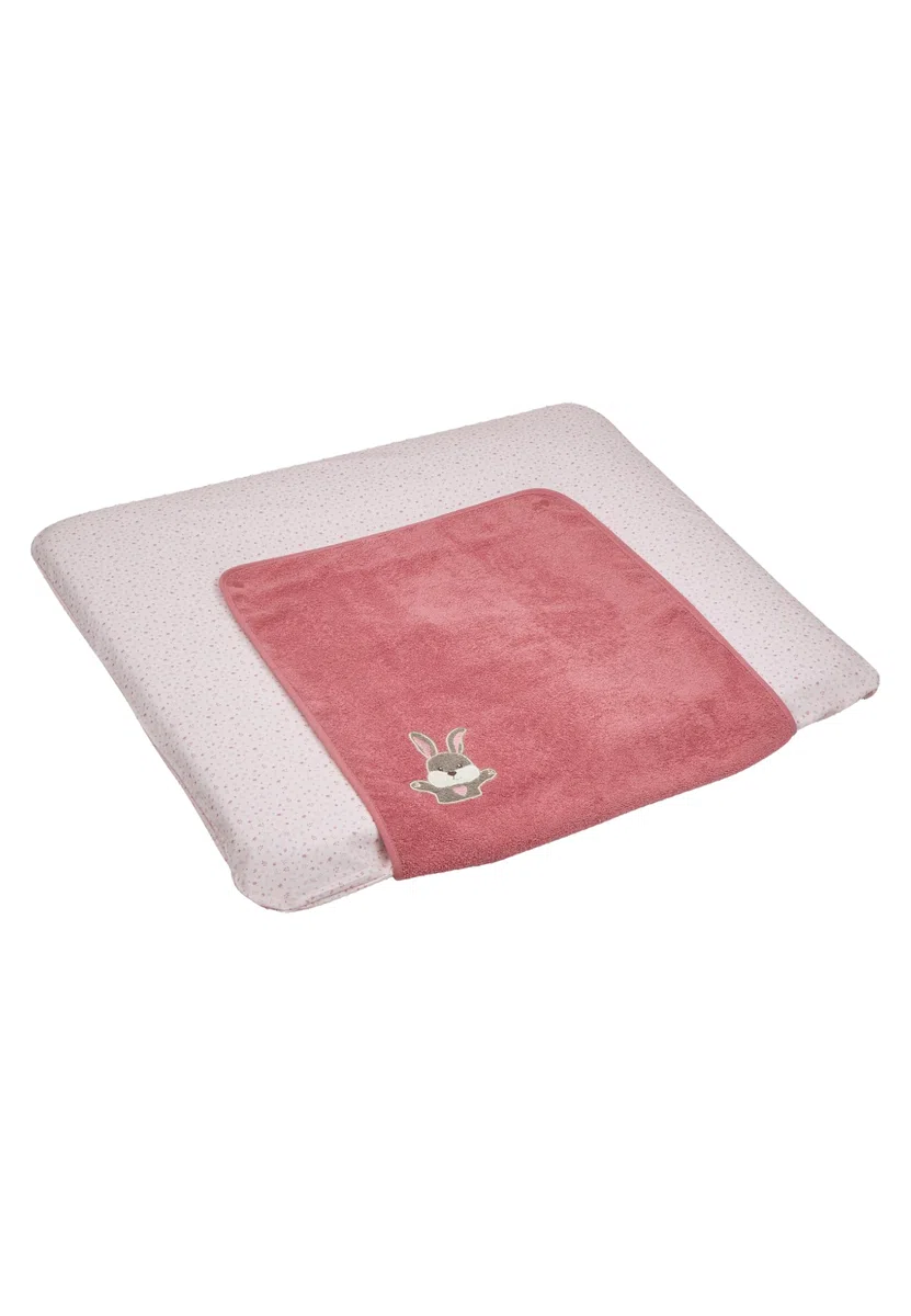 Sterntaler Wickelauflagenbezug Hase Hanni 80x90cm - saugfähige Baumwolle mit abtrennbarem, wasserundurchlässigem Frottee-Mittelteil - niedliche Applikation - Baby Zubehör für Wickeltisch, perlrosa