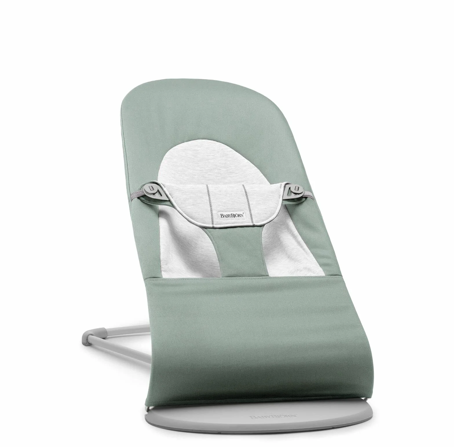 BabyBjörn Babywippe Balance Soft,Gewebt/Jersey, Graugrün/Grau