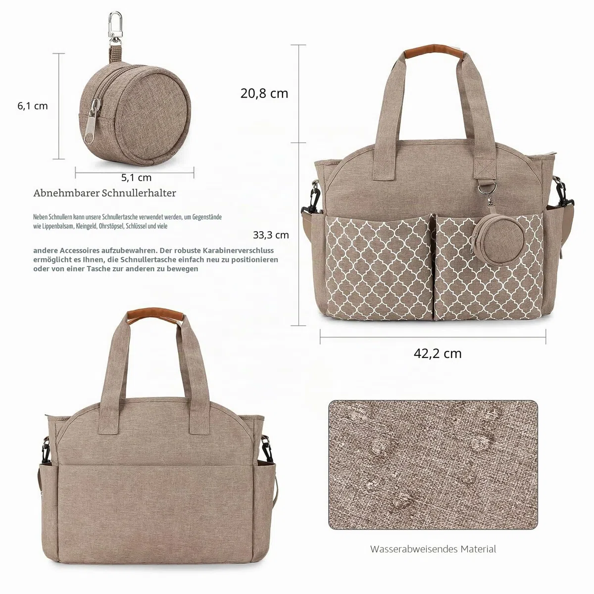 Wickeltasche Tote Baby Wickeltasche Große Babytaschen für Mama mit Wickelstation Multifunktions Reise