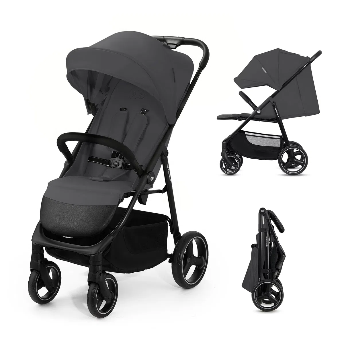Kinderkraft TRIG 3 Kinderwagen, Liegewagen, Sportwagen, bis 25 kg, Grau