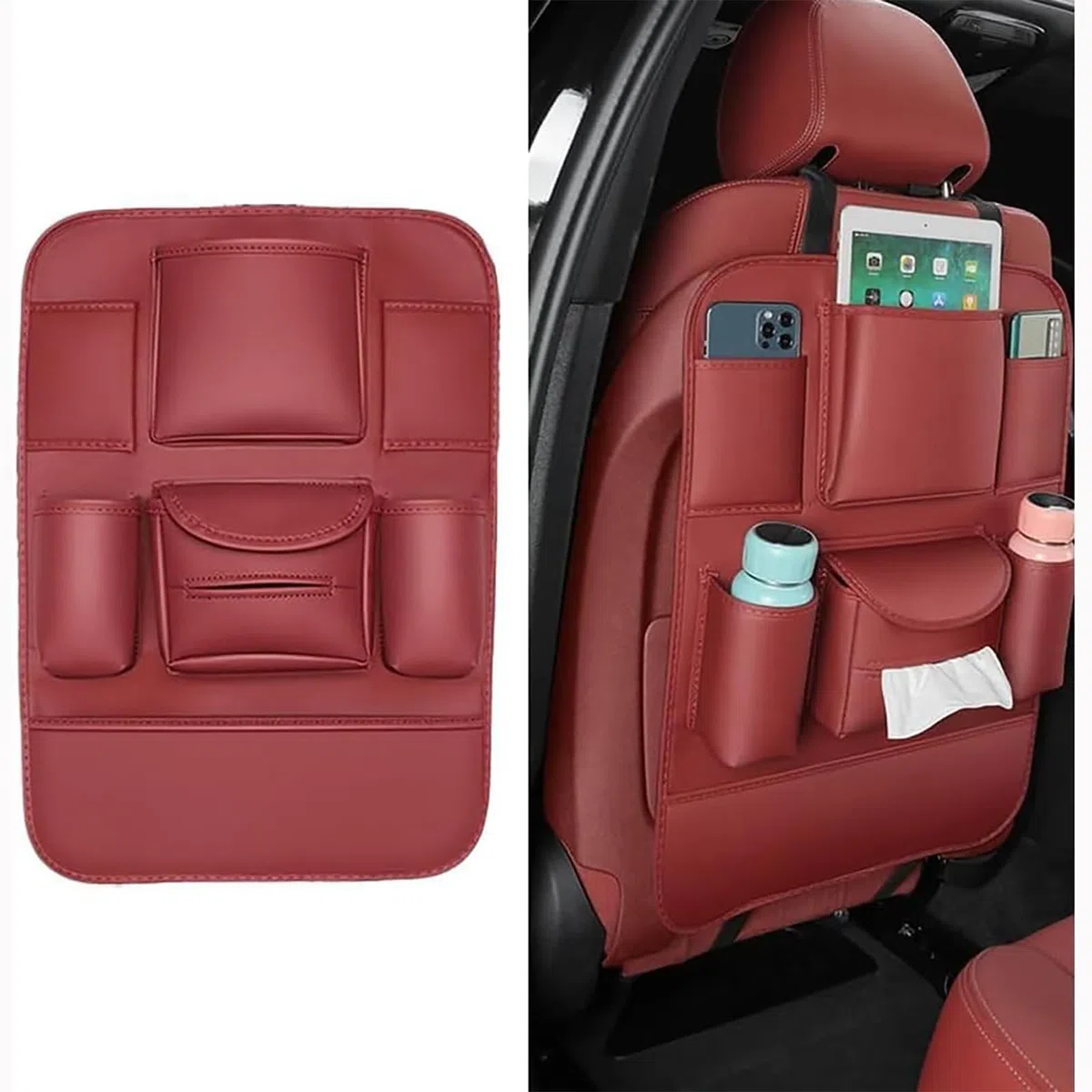 Autositz Organizer für Dodge Nitro 2007-2011, Wasserdicht Vielseitige Aufbewahrungstaschen für Autositz Zurück, Kofferraum Organizer für Reise Tägliche Gebrauch, C/Red