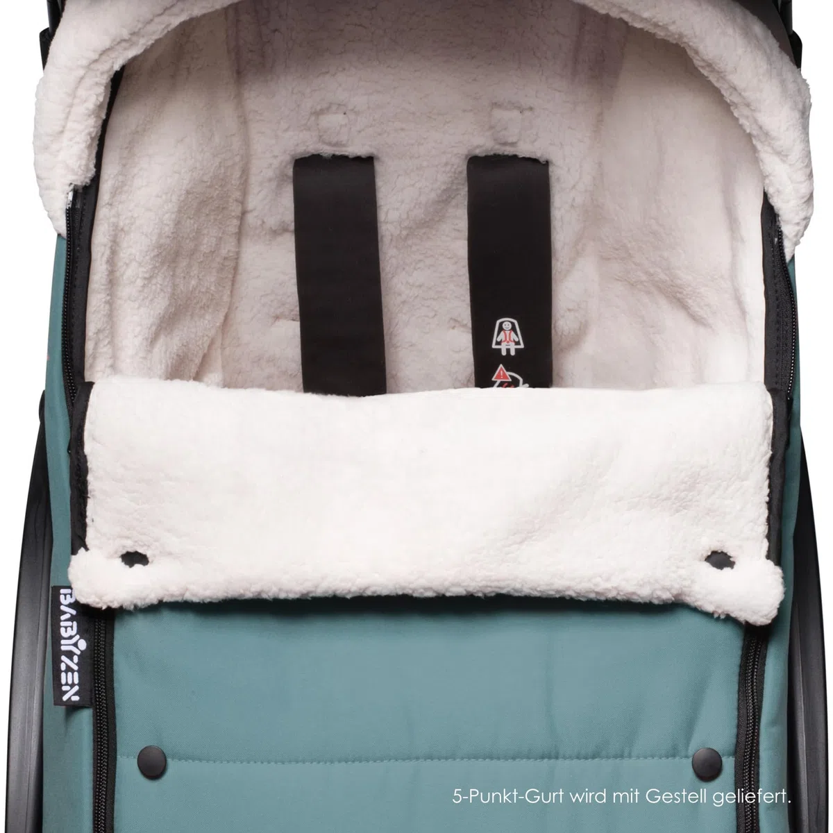BABYZEN YOYO Fußsack, Aqua - Sherpa-Futter und Fleece-Kapuze mit Kordelzug hüllen das Baby in wohlige Wärme - Inklusive Tragetasche - Maschinenwaschbar
