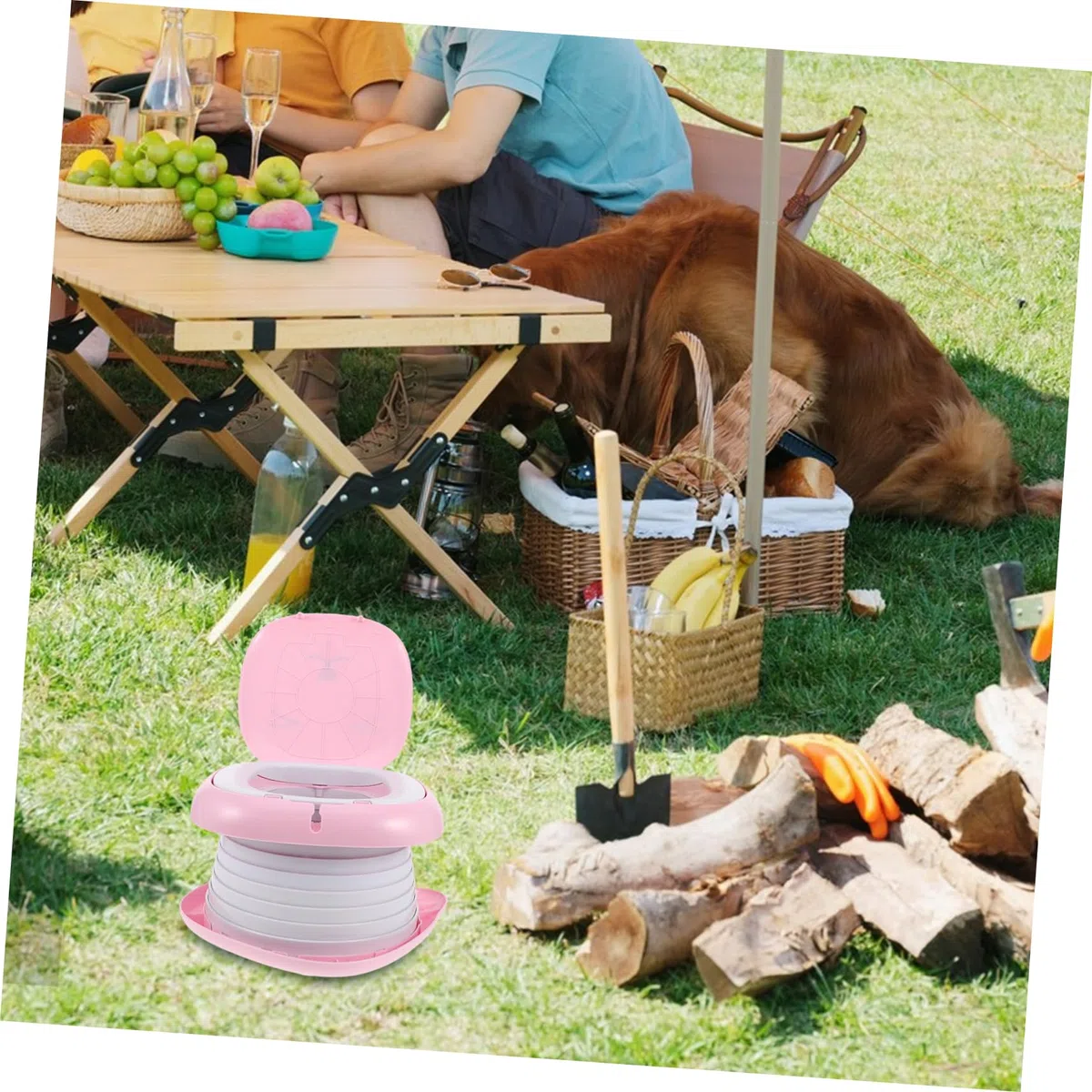 ibasenice Toilettensitz für Junge Mädchen Tragbares Töpfchen für Auto Faltbares Camping-wc Outdoor-toilettensitz Reise-töpfchen Kompakt und Auslaufsicher