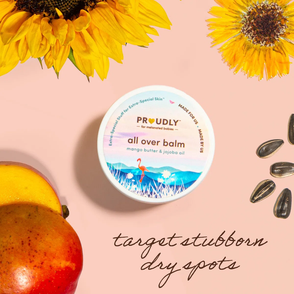 PROUDLY All Over Balm von Gabrielle Union & Dwyane Wade, hilft bei der Linderung von Wiegenmütze & Ekzemen, für schwarze und braune Babys, trockene, empfindliche Haut, frei von Frangrance